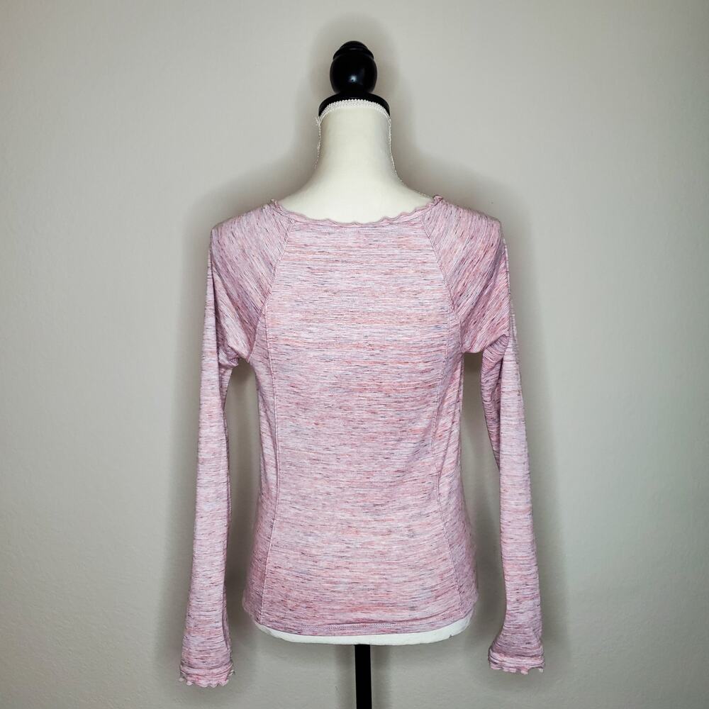 Free People Pink Roxy Ruffle Long Sleeve Top Small - Picture 3 of 7
